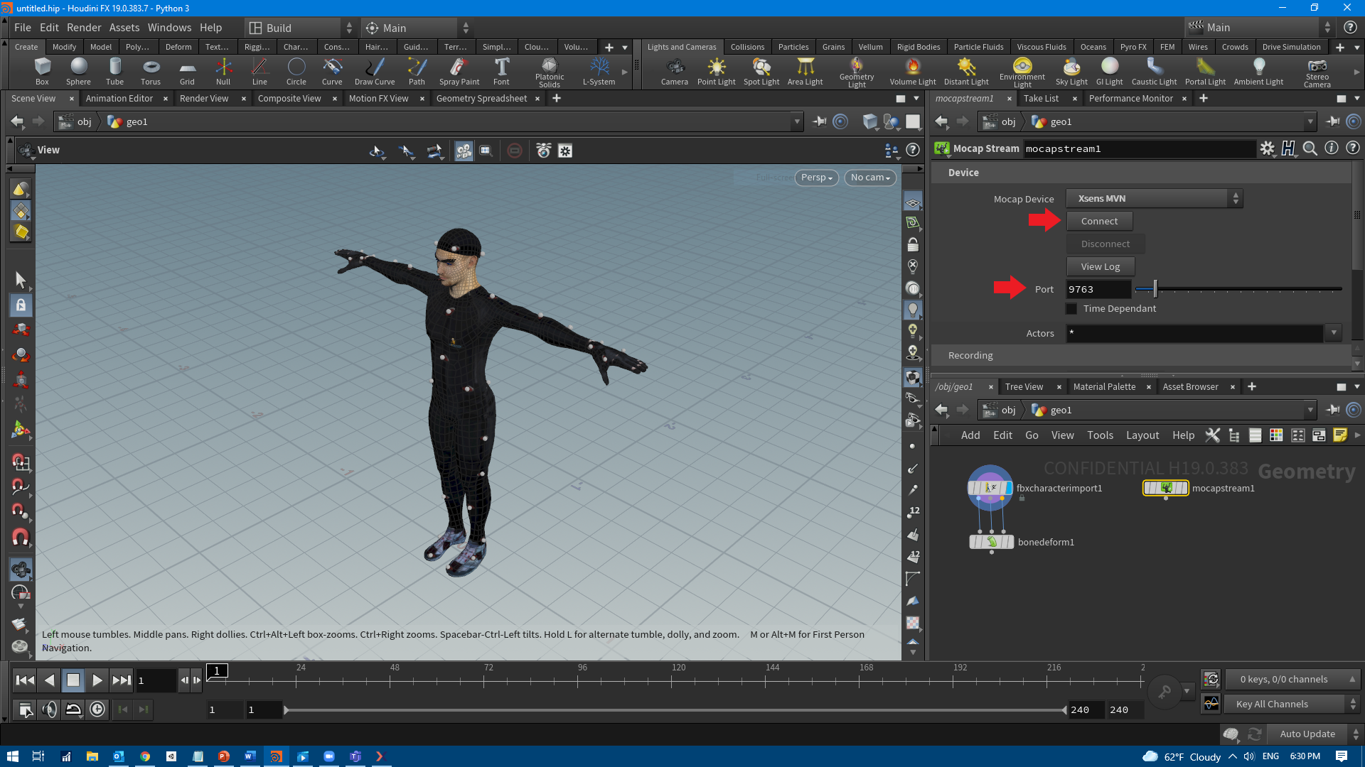 Stream Live Xsens Motion Capture Data & Retarget in Houdini