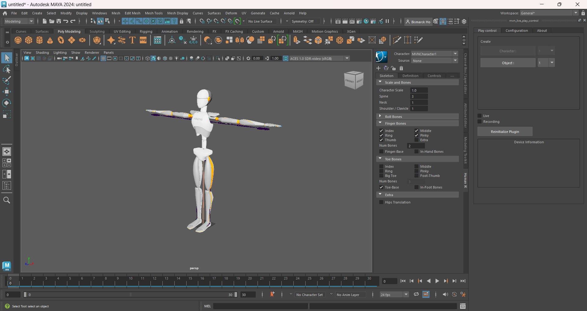MVN Maya Live Plugin