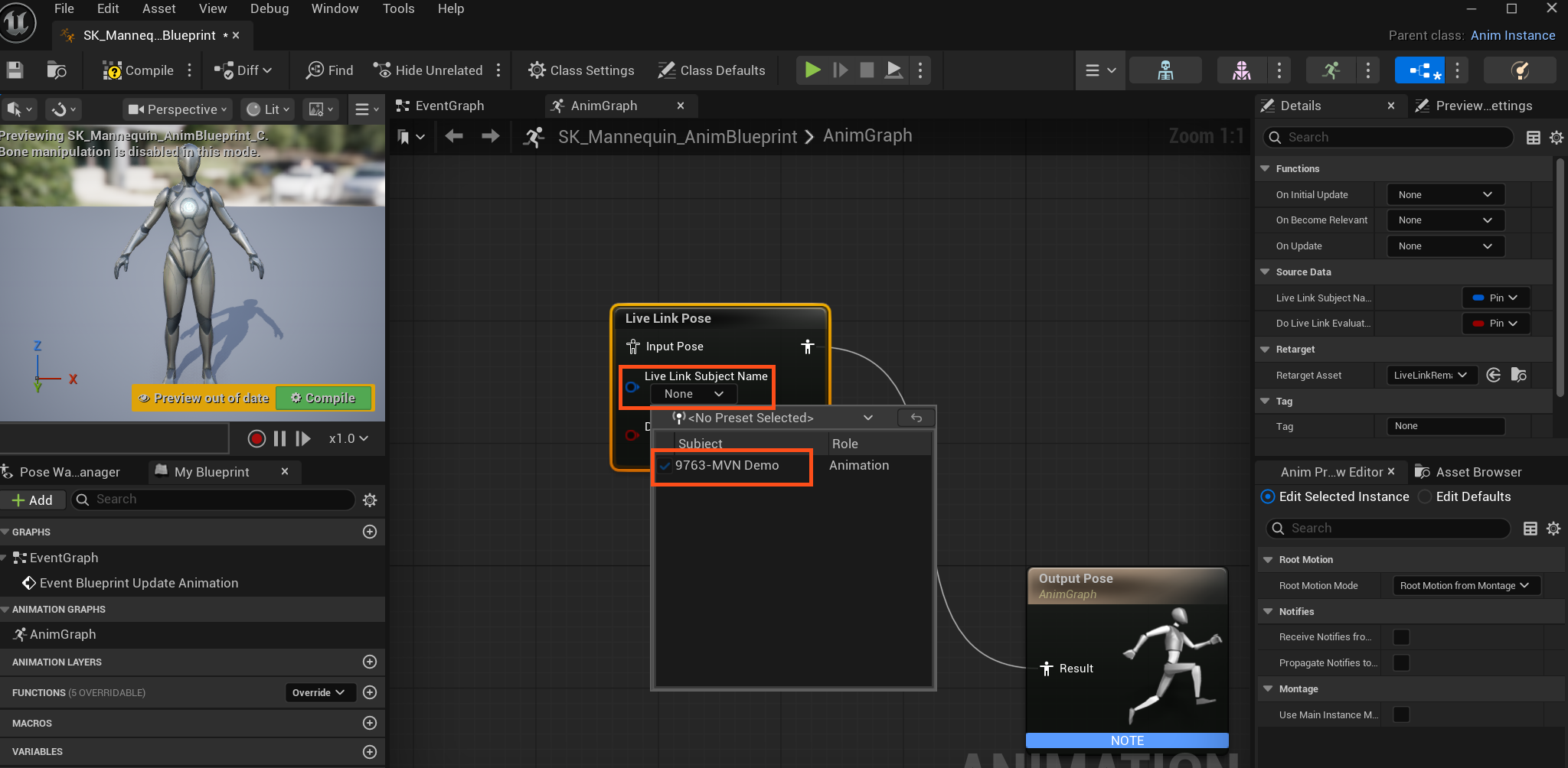 Xsens Unreal Live Link Plugin UE5